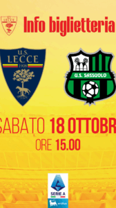 Lecce – Sassuolo: info biglietteria